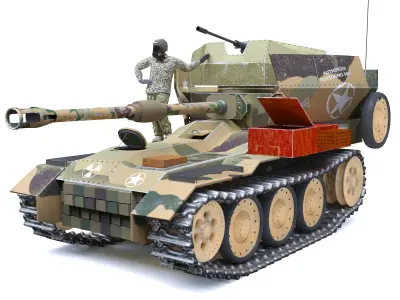 war tank Low-poly 3D model