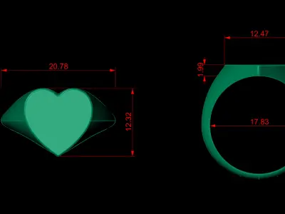 Heart Ring 3D print model