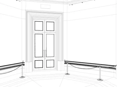 Museum Interior - London National Gallery - Room 15 3D model