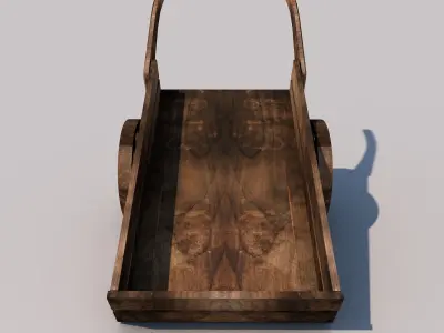 Wood Medieval Transport Cart Low-poly 3D model