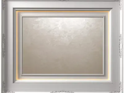 Coffered ceiling decorative painting in Art Deco style 3D model