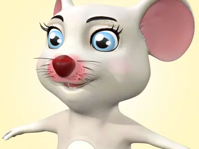 Cartoon Mouse Low-poly 3D model purchase