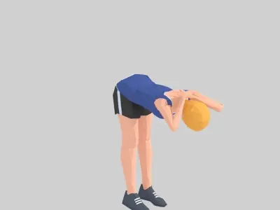 Half Slopes  Exercise Woman Animation Low-poly 3D model