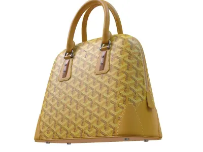 Goyard Vendome Bag Yellow Low-poly 3D model