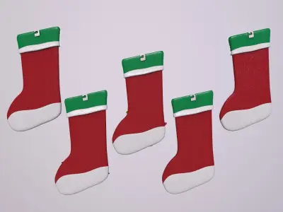Christmas Decor Hanging Socks 3D model