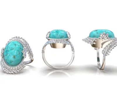 turquoise ring Free 3D print model