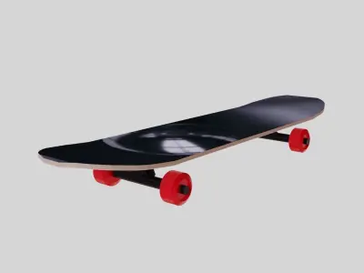 Skateboard with unique design Low-poly 3D model