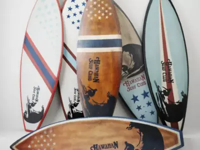 Vintage Wooden Surfboards 3D model