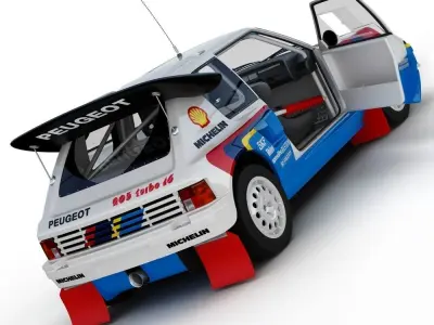 Peugeot 205 T16 Rally Car 3D model