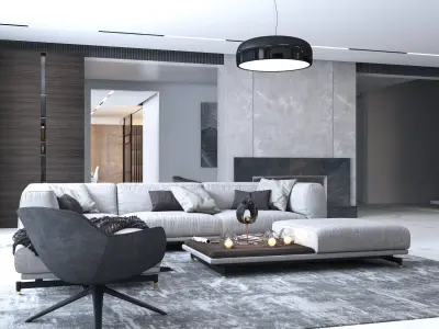 Contemporary house-interior design- design 3d with high quality 3D model