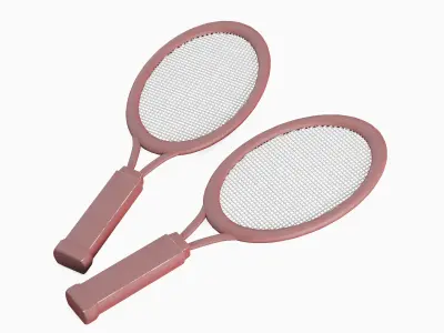 Tennis Racket 06 Low-poly 3D model