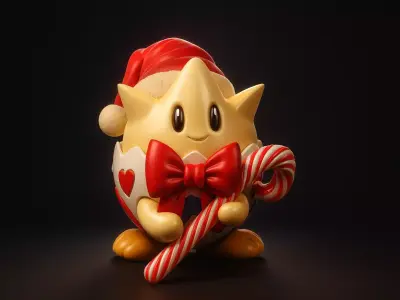 Christmas Togepi Cute Pokemon Holiday Figurine 3D print model