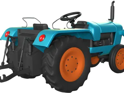 Tractor Low-poly 3D model