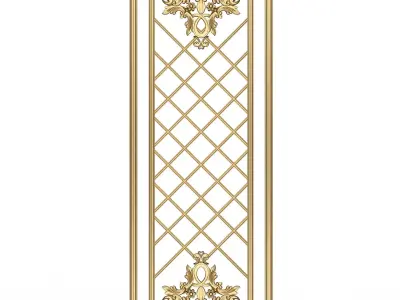 Boiserie Carved Decoration Panel 018 Low-poly 3D model