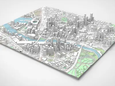 Cityscape Melbourne Australia 3D model