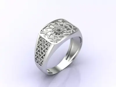 Print Ready STL 3DM  Gents Rings Diamond Men Ring  3D print model 74