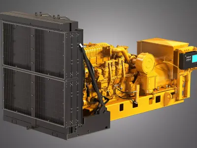 3512 Engine - V12 Diesel Generator Engine 3D model