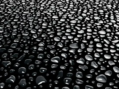 Liquid droplets bundle - Seamless patch of water drops 3D model