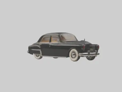 Classic Sedan with Vintage Wheels model 3D model