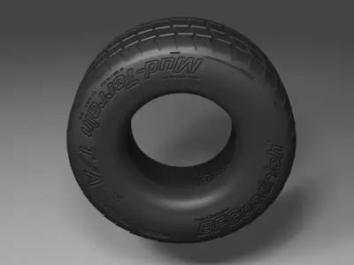 HighPoly Off-Road Tire 3D model