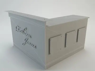 Reception Office Counter Free low-poly 3D model