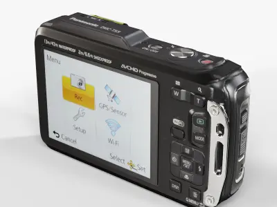 Panasonic Lumix DMC-TS5 rugged and proof digital camera Low-poly 3D model