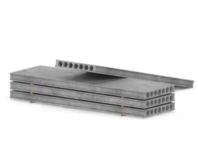 Hollow Core Concrete Slab  Low-poly 3D model