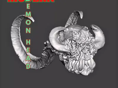 Modern Demon Head  3D print model