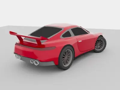 Low Poly Porsche 911 Carrera Aerokit 2019 Sports Car Low-poly 3D model