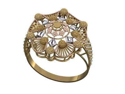 Women ring Engagement ring Indian style ring madrassi ring  3D print model