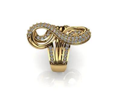 modern diamond luxury ring 3D print model