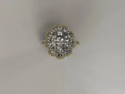  Luxury brilliant flower ring 3d model 3D print model