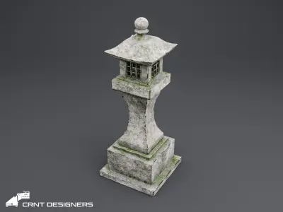 Japanese Garden Pagoda Lantern Low-poly 3D model