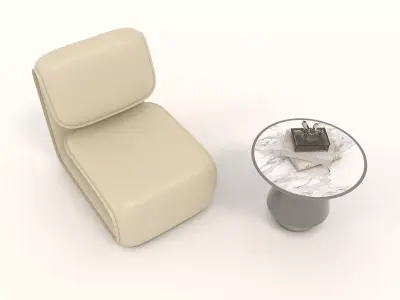 Modern Coffee Table and Armchair Set 41 3D model