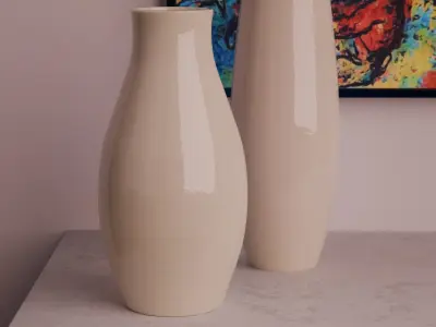 Set de vasijas de ceramica  3D model