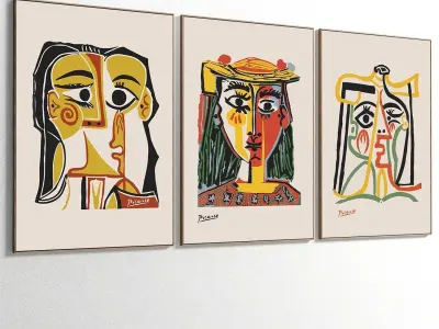 Abstract Painting Set of 3 pieces - No 22 Low-poly 3D model