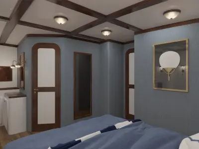 Boat 3d Model L1 Master Cabin-Bridge and Saloon-Passenger Cabin 3D model