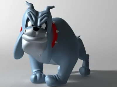 Crazy dog cartoon 3D Low-poly 3D model