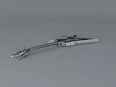 255 Razorback guitar Free 3D model