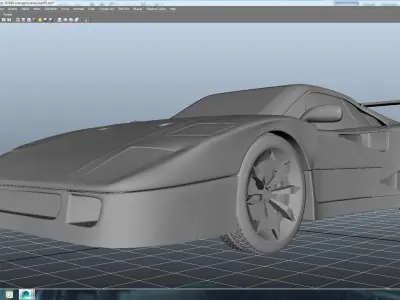 car and charecter Low-poly 3D model