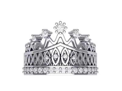 Crown Diamond Ring  3D print model purchase