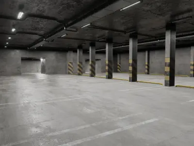 Parking empty garage 3D model