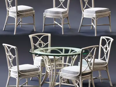 Dolcefarniente ORTENSIA Chair and IRENE Table Low-poly 3D model