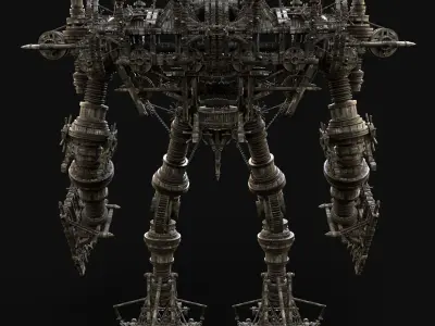 MECH GIANT ROBOT SIEGE ENGINE MACHINE WAR AAA CONSTRUCTION MECHA Low-poly 3D model