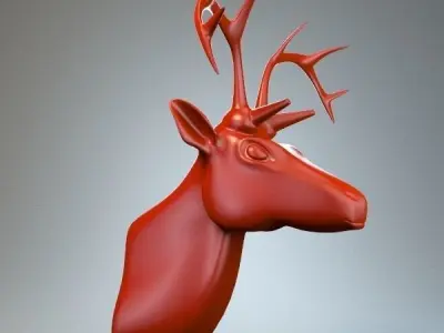 Deer head 02 P 3D print model