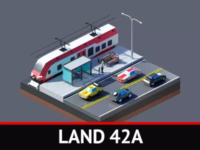 land 42A Low-poly 3D model