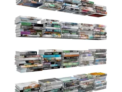 Books 150 pieces 1-5-1 Low-poly 3D model