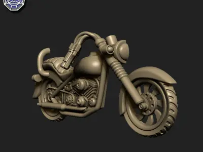 motor bike v1 Bas relief wall decoration art 3D print model