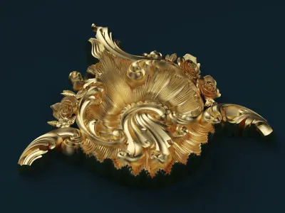 Carved pommel bar 3D model