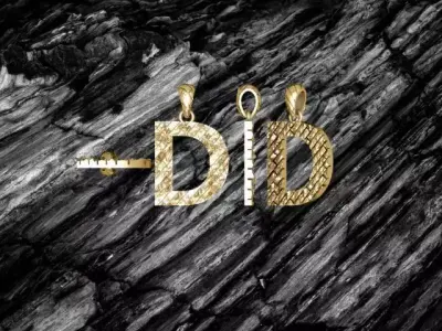 D Letter Alphabet Tiles Texture Pendant 3D Print Model 3D print model